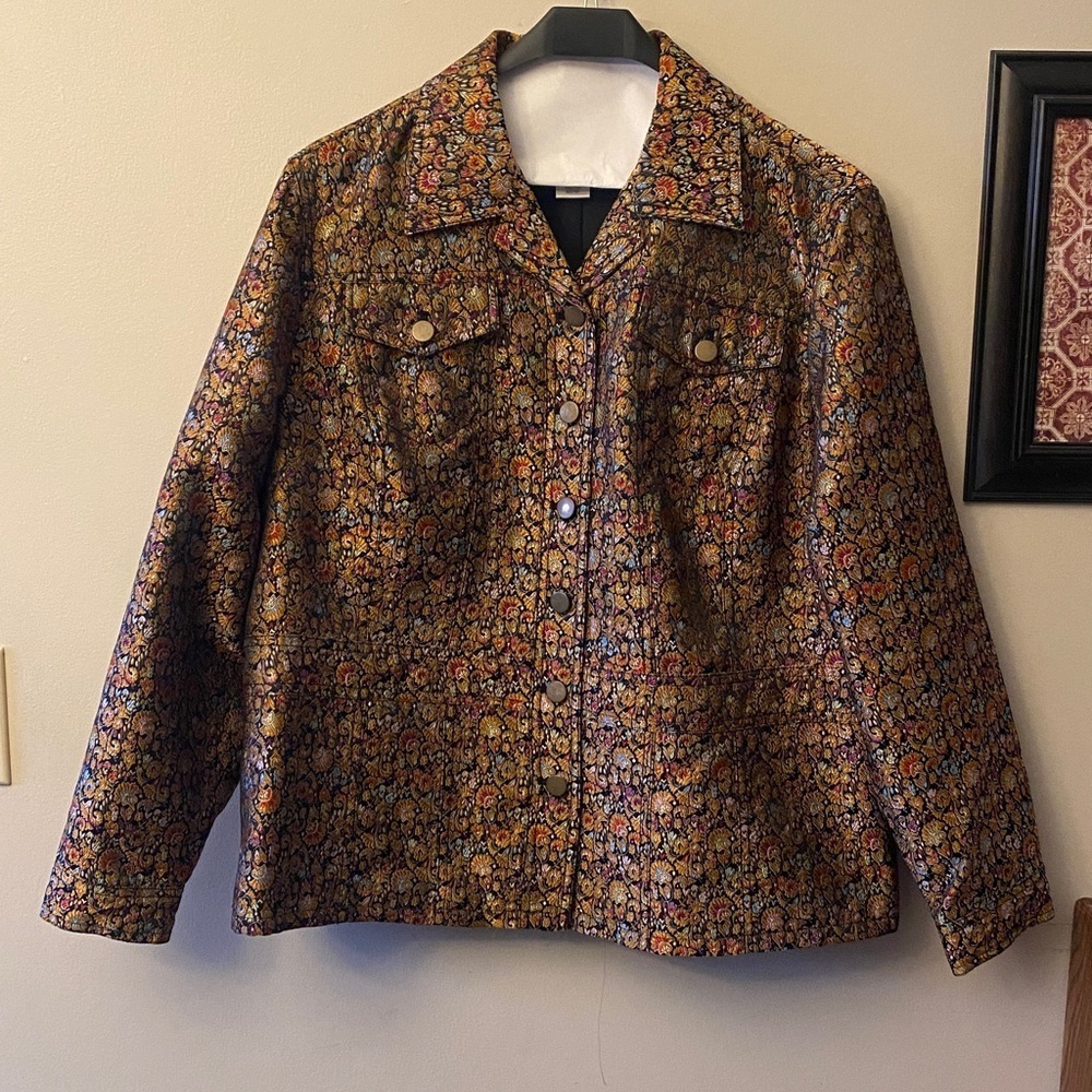 Coldwater Creek Multicolor Embroidered Jacket